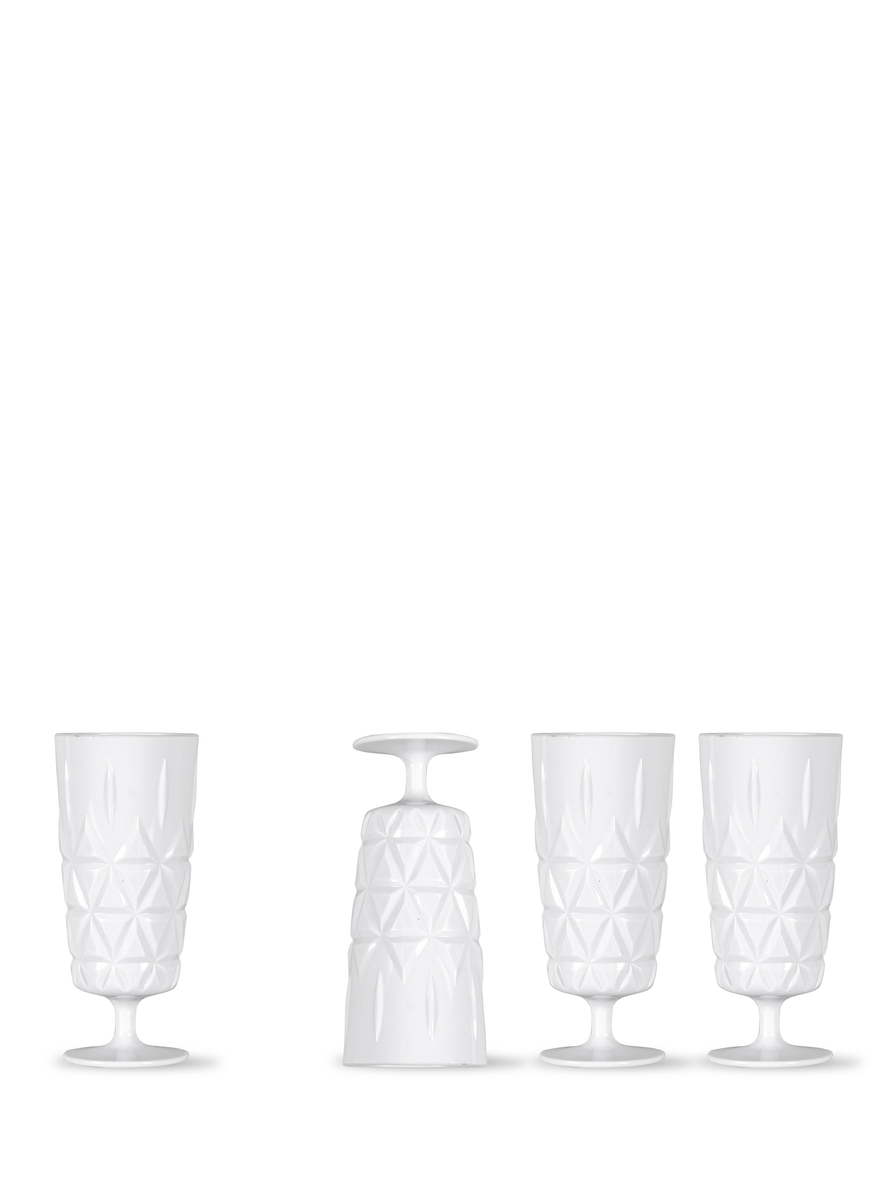 Picknick Juni glas hög, 4-pack Vit