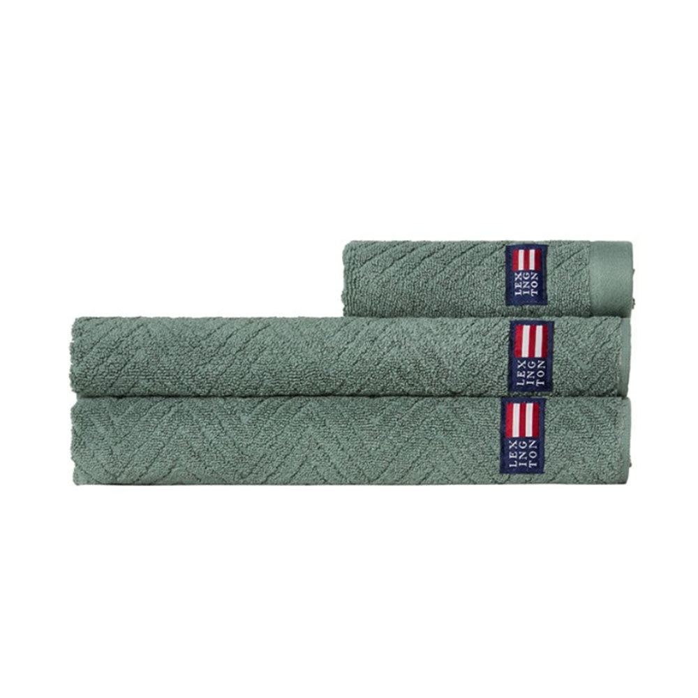 Herringbone Towel Green